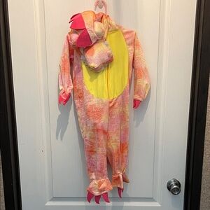 Vibrant Dinosaur Costume for Kids - Orange and Yellow
